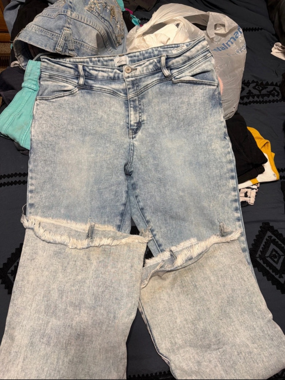 KanCan Light Blue Distressed Flare Jeans
